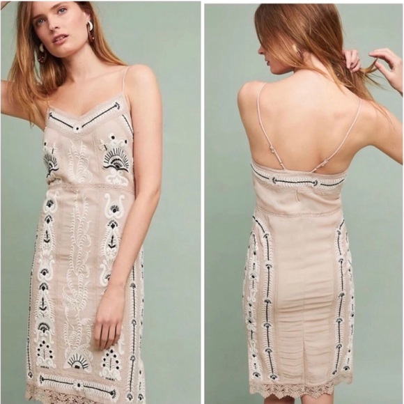 Anthropologie Dresses & Skirts - FREE PEOPLE MAEVE Embroidered Lace Slip Dress Sz M